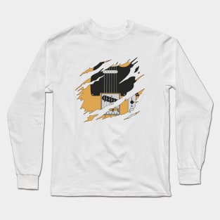 Ripped Electric Guitar T-Style Butterscotch Color Long Sleeve T-Shirt